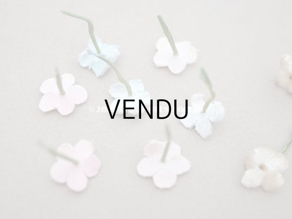 画像6: アンティーク ベルベットの布花 12ピースのセット　 (6)