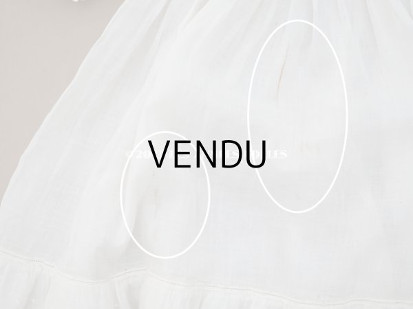 画像20: 1900年頃 アンティーク　小さな女の子のドレス ピーチピンクのリボン＆手刺繍の花模様 (20)