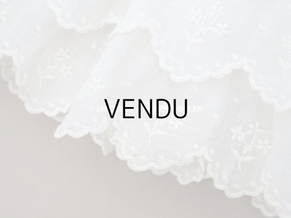 画像11: 1900年頃 アンティーク　小さな女の子のドレス ピーチピンクのリボン＆手刺繍の花模様 (11)