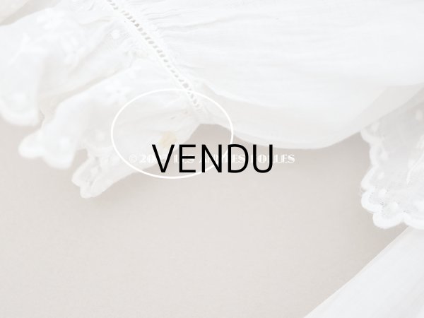 画像19: 1900年頃 アンティーク　小さな女の子のドレス ピーチピンクのリボン＆手刺繍の花模様 (19)