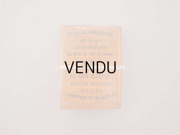 画像2: アンティーク ボンマルシェのエパングルケース 木箱 - AU BON MARCHE - (2)