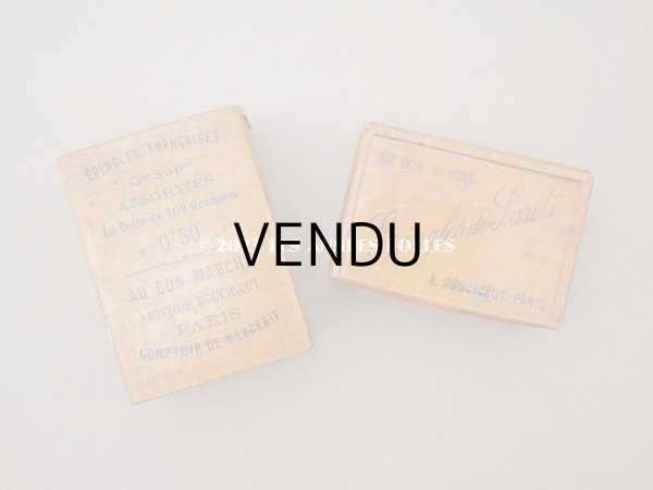 画像7: アンティーク ボンマルシェの小さなエパングルケース 木箱 - AU BON MARCHE - (7)