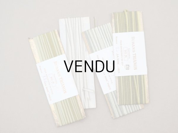 画像6: アンティーク  リボン刺繍 & ロココトリム用 シルク製 リボン 4.75m 極細3mm幅 グリーン RUBANS TRIANON 108 (6)