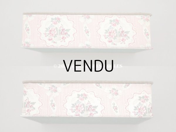 画像4: 1900年頃 アンティーク ローズパニエ柄　カルトナージュボックス  (4)