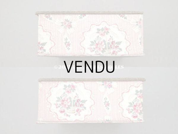 画像3: 1900年頃 アンティーク ローズパニエ柄　カルトナージュボックス  (3)