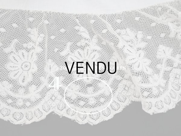 画像13: 1900年頃 アンティーク  ドレスの裾  4段のヴァランシエンヌレース  (13)