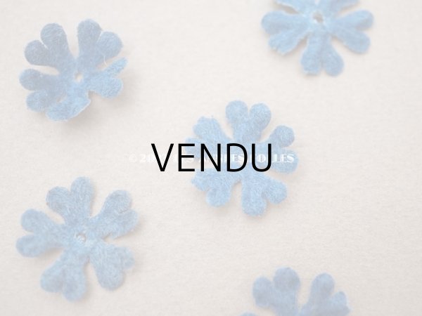 画像3: アンティーク ベルベットの布花 花びら 10ピースのセット　ブルー (3)