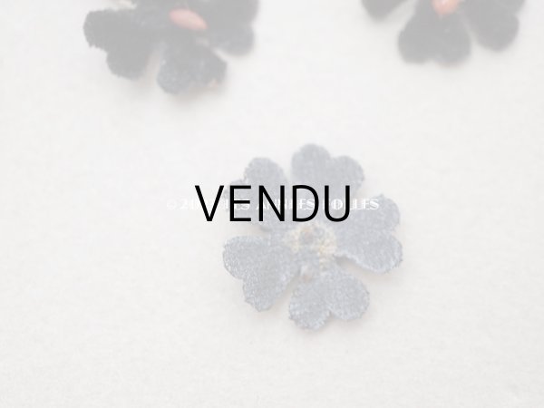 画像3: アンティーク ベルベットの布花 花びら 10ピースのセット　黒 (3)