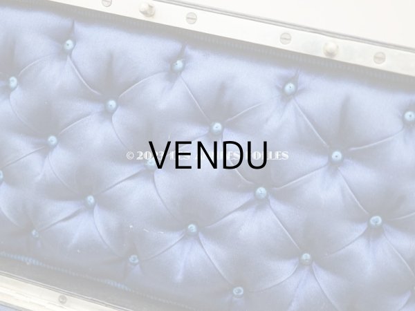 画像11: 1830〜1840年頃　アンティーク 本革製 イニシャル入り　グローブボックス ナイトブルーのシルククッション　- Alphonse Giroux Paris - (11)