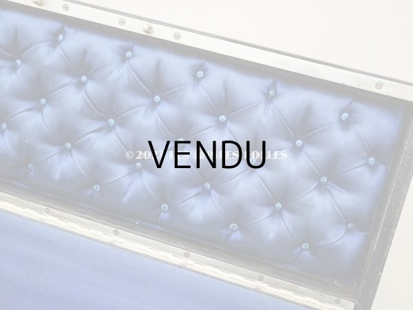 画像10: 1830〜1840年頃　アンティーク 本革製 イニシャル入り　グローブボックス ナイトブルーのシルククッション　- Alphonse Giroux Paris - (10)