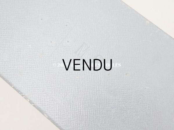 画像4: 1830〜1840年頃　アンティーク 本革製 イニシャル入り　グローブボックス ナイトブルーのシルククッション　- Alphonse Giroux Paris - (4)