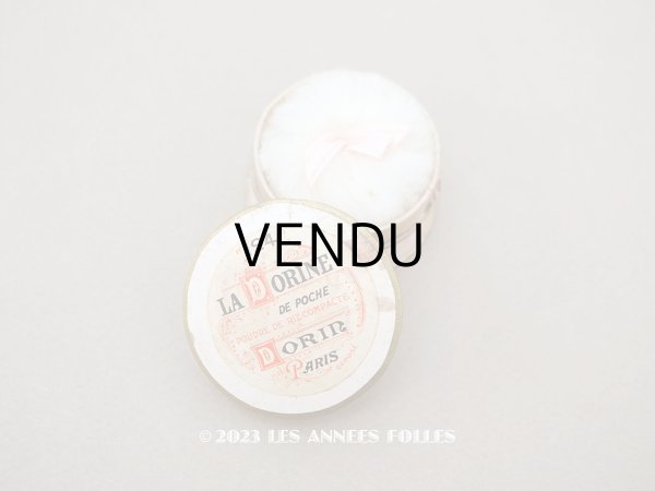 画像1: アンティーク 携帯用 パウダーボックス パフ付 LA DORINE DE POCHE POUDRE DE RIZ COMPACTE - DORIN PARIS - (1)