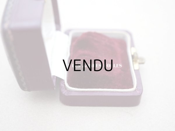 画像5: 19世紀末 アンティーク 本革製 ジュエリーボックス ピアス用 ボルドー  (5)