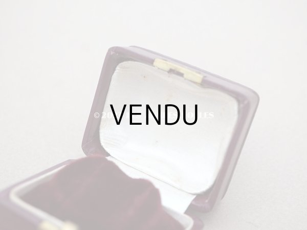 画像3: 19世紀末 アンティーク 本革製 ジュエリーボックス ピアス用 ボルドー  (3)