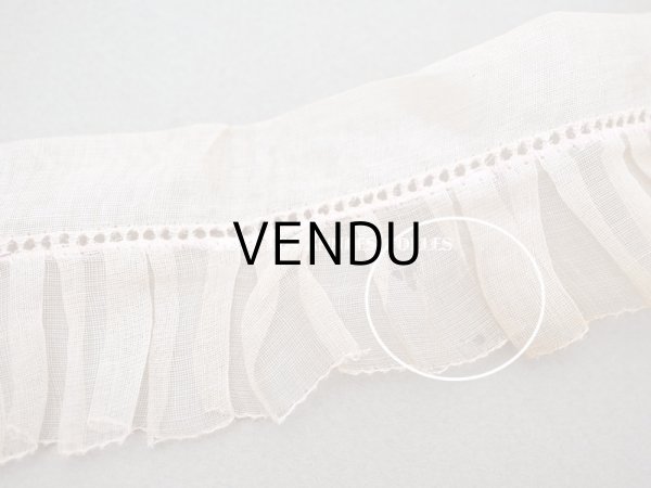 画像4: アンティーク プリーツリボン ピンク オーガンジー 2.6m 4.5〜5cm幅  (4)