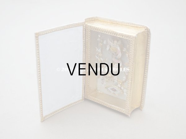 画像8: 19世紀 アンティーク ルリケール 幼いキリスト＆聖遺物入り聖書型ボックス 聖人の遺品　 (8)