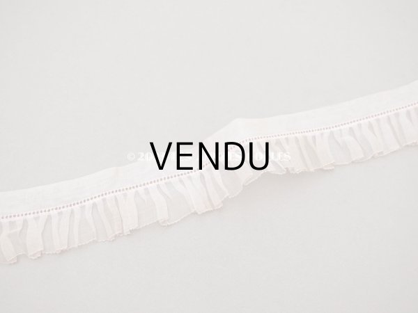 画像3: アンティーク プリーツリボン ピンク オーガンジー 2.6m 4.5〜5cm幅  (3)