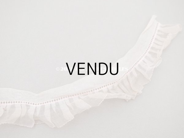 画像9: アンティーク プリーツリボン ピンク オーガンジー 2.6m 4.5〜5cm幅  (9)