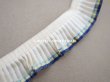 画像11: アンティーク シルク製　プリーツリボン ブルー＆イエローのライン入り 2cm幅  (11)