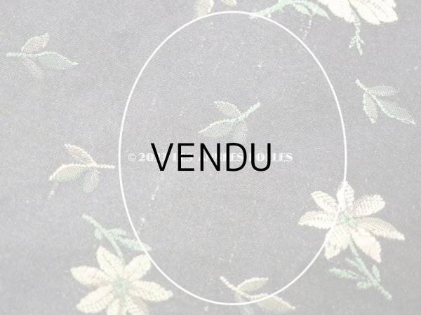 画像7: 19世紀 アンティーク シルク製ファブリック　ライムグリーンの花模様　ジャガード織　48×129cm (7)