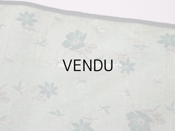 画像6: 19世紀 アンティーク シルク製ファブリック　ライムグリーンの花模様　ジャガード織　48×129cm (6)