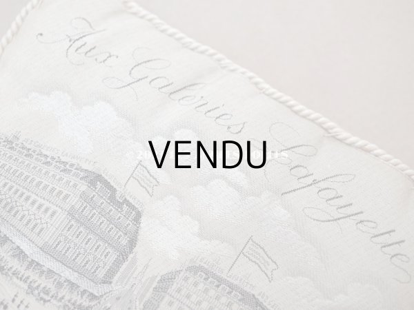画像5: 1900年代 アンティーク シルク製 クッション ジャガード織 ギャラリー・ラファイエット百貨店 - AUX GALERIES LAFAYETTES - (5)