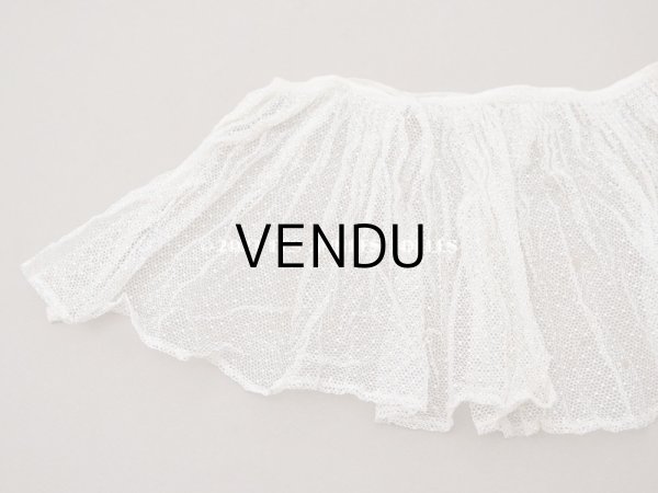 画像3: アンティーク 幅広 ドットのフリルレース エクリュ 16cm幅 39cm チュールレース (3)