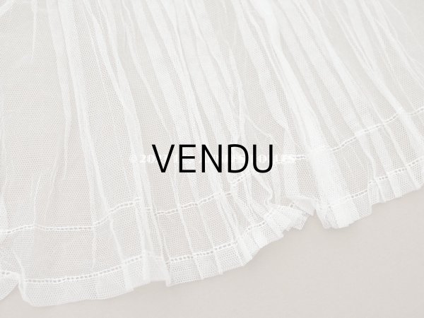 画像3: アンティーク 幅広 プリーツレース オフホワイト 23cm幅 76cm チュールレース (3)