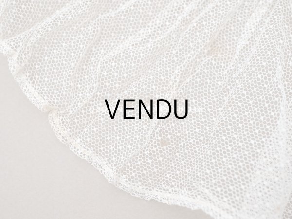 画像7: アンティーク 幅広 ドットのフリルレース エクリュ 16cm幅 39cm チュールレース (7)