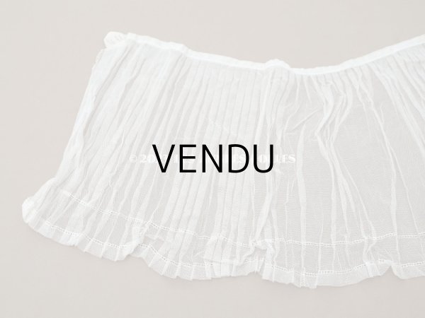 画像5: アンティーク 幅広 プリーツレース オフホワイト 23cm幅 76cm チュールレース (5)