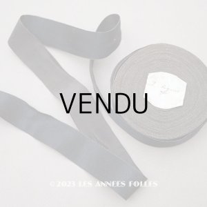 画像: 19世紀末 アンティーク シルク製 サテンリボン ブラック＆ブラウン ダブルフェイス　幅2cm 