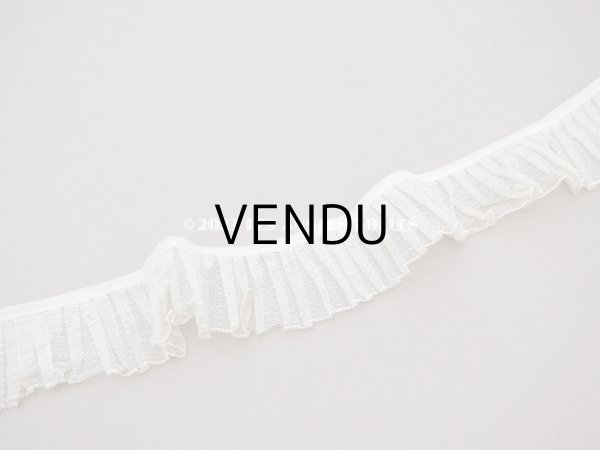 画像5: アンティーク ドット柄　プリーツレース 5.5cm幅 オフホワイト＆淡いピンク (5)