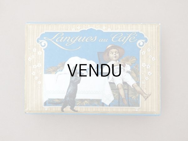 画像2: アンティーク ラングドシャのお菓子箱  LANGUES AU CAFE (2)