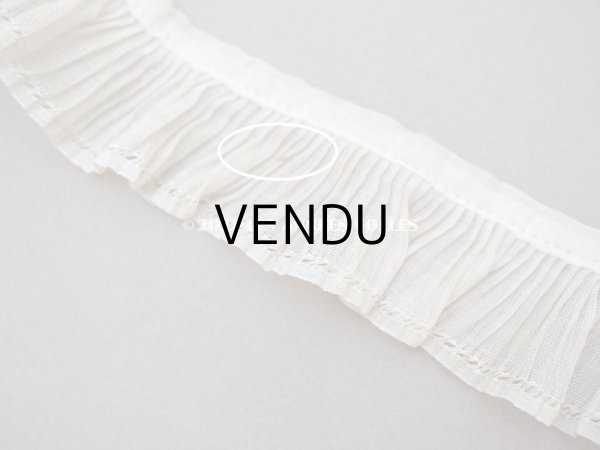 画像6: アンティーク プリーツリボン 生成り コットンオーガンジー 2.3cm幅  (6)