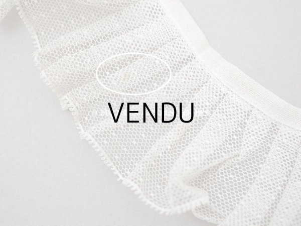 画像7: アンティーク ドット柄　プリーツレース 5.5cm幅 オフホワイト＆淡いピンク (7)