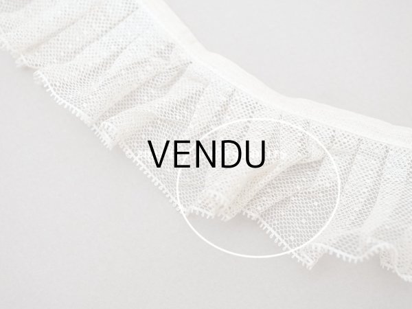 画像8: アンティーク ドット柄　プリーツレース 5.5cm幅 オフホワイト＆淡いピンク (8)