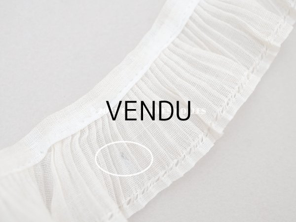 画像5: アンティーク プリーツリボン 生成り コットンオーガンジー 2.3cm幅  (5)