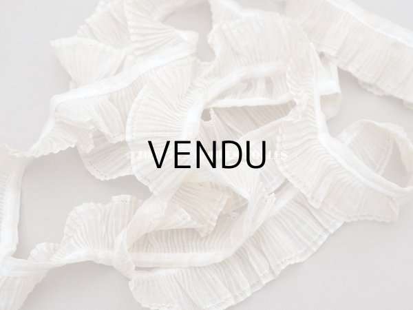 画像4: アンティーク プリーツリボン 生成り コットンオーガンジー 2.3cm幅  (4)