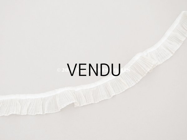 画像3: アンティーク プリーツリボン 生成り コットンオーガンジー 2.3cm幅  (3)