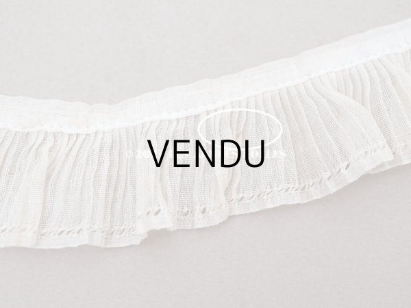 画像7: アンティーク プリーツリボン 生成り コットンオーガンジー 2.3cm幅  (7)