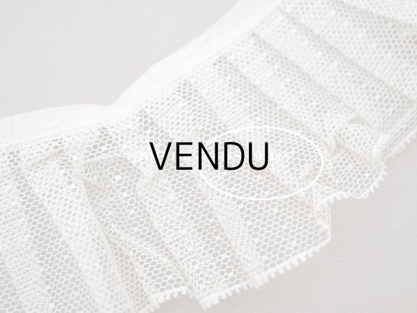 画像6: アンティーク ドット柄　プリーツレース 5.5cm幅 オフホワイト＆淡いピンク (6)