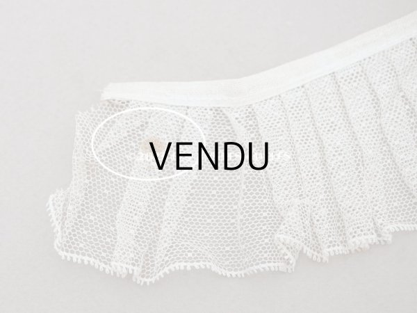 画像9: アンティーク ドット柄　プリーツレース 5.5cm幅 オフホワイト＆淡いピンク (9)