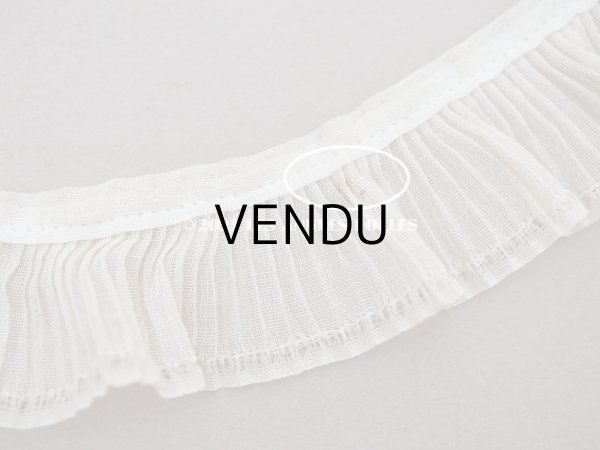 画像8: アンティーク プリーツリボン 生成り コットンオーガンジー 2.3cm幅  (8)