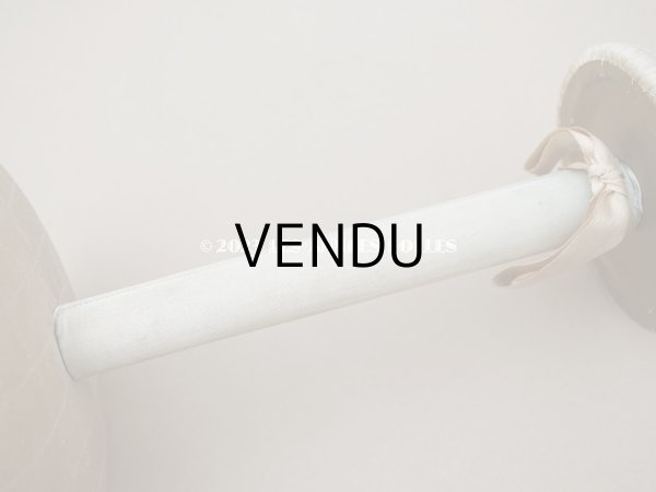 画像3: アンティーク ハットスタンド パウダーブルーのシルクサテン (3)