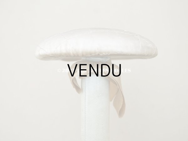 画像6: アンティーク ハットスタンド パウダーブルーのシルクサテン (6)