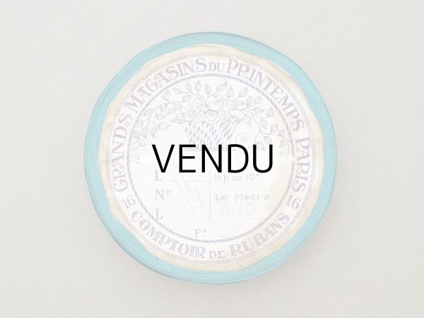 画像3: アンティーク シルク製リボン ターコイズブルー ローズパニエ 13mm COMPTOIR DES RUBANS - GRANDS MAGASINS DU PRINTEMPS - (3)