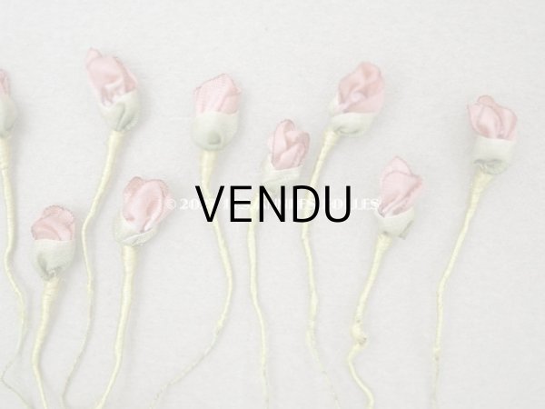 画像9: 19世紀末 アンティーク シルク製 ロココモチーフ　12点セット 未使用　オールドローズ色 (9)