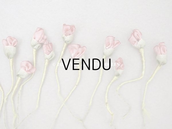 画像5: 19世紀末 アンティーク シルク製 ロココモチーフ　12点セット 未使用　オールドローズ色 (5)