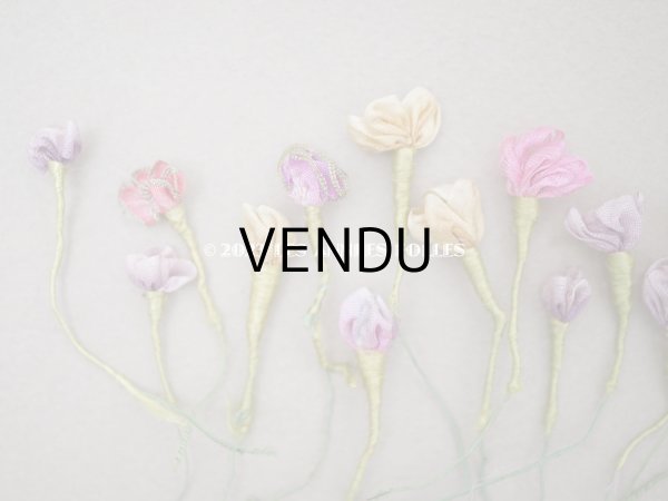 画像3: 19世紀末 アンティーク シルク製 ロココモチーフ　21点セット 未使用　 (3)