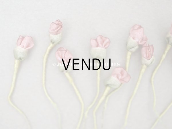 画像4: 19世紀末 アンティーク シルク製 ロココモチーフ　12点セット 未使用　オールドローズ色 (4)